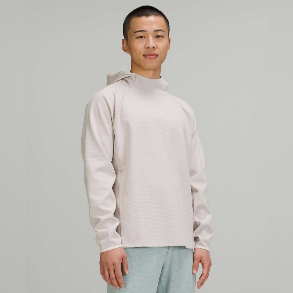 Lululemon Gridliner Fleece Hoodie Size Medium Heathered Dove Grey